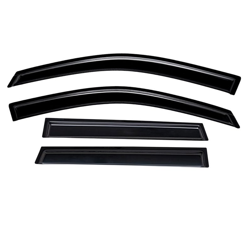 Lightronic Extra Durable Outside-Mount Auto Vent Window Visor, Fit 2013-2018 Hyundai Santa Fe (EXCLUDES Santa Fe XL), UV Protection Rain Guard, Original Wind Deflector, No-Drilling, Dark Smoke, 4Pcs - Image 1